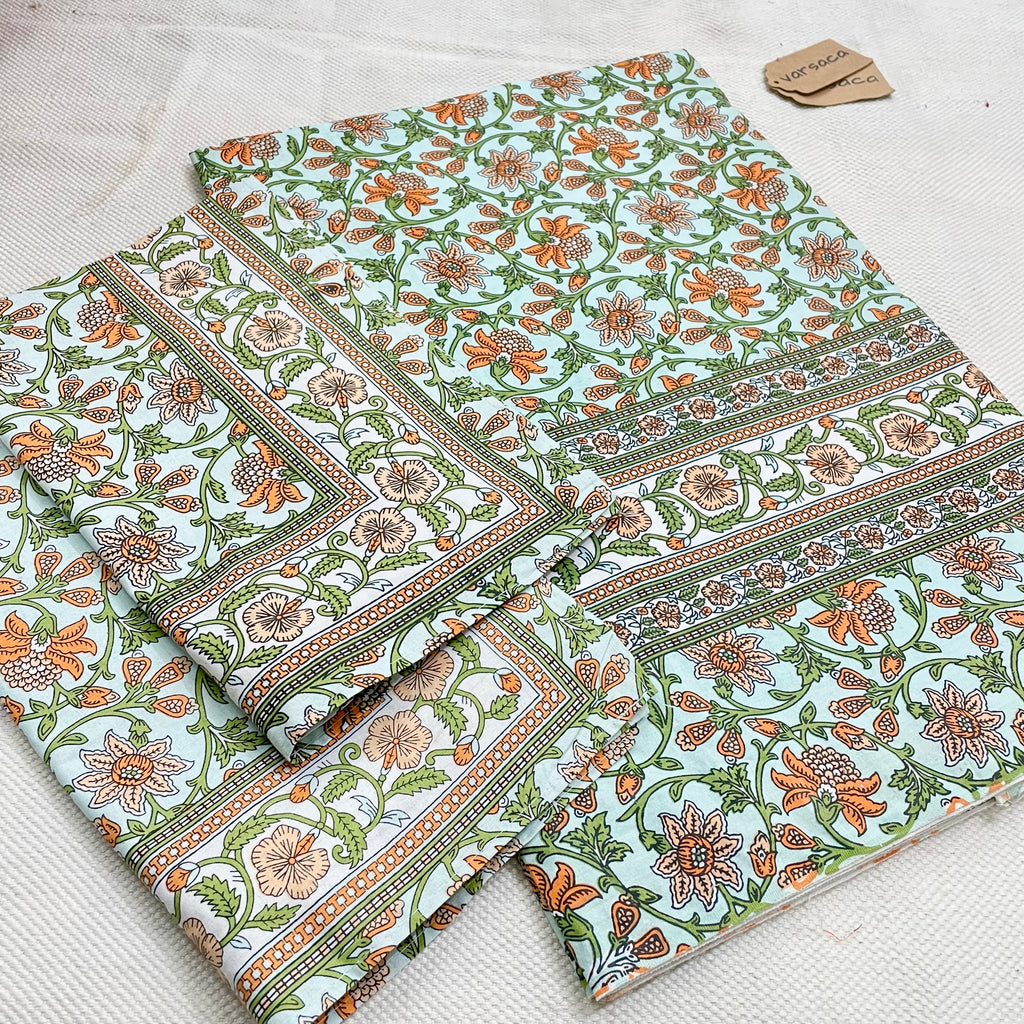 Pure Cotton White And Beige Floral  King Size Bed Sheet|image2