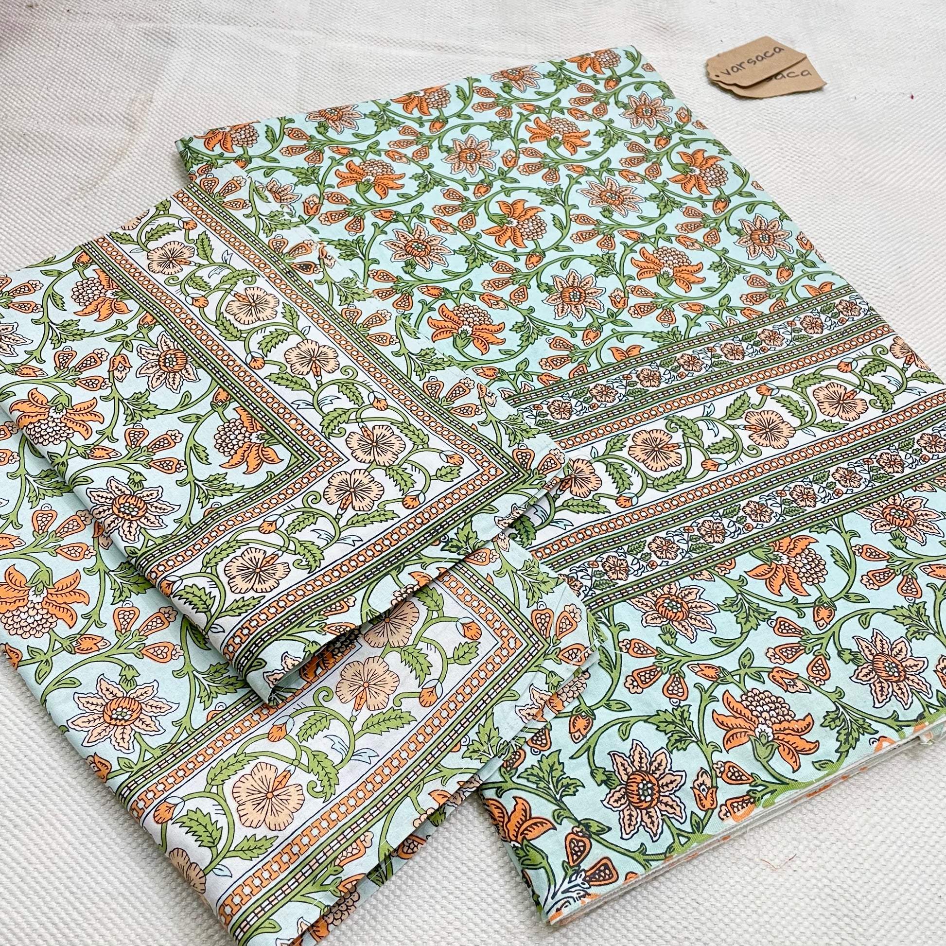 Pure Cotton White And Beige Floral  King Size Bed Sheet|image2