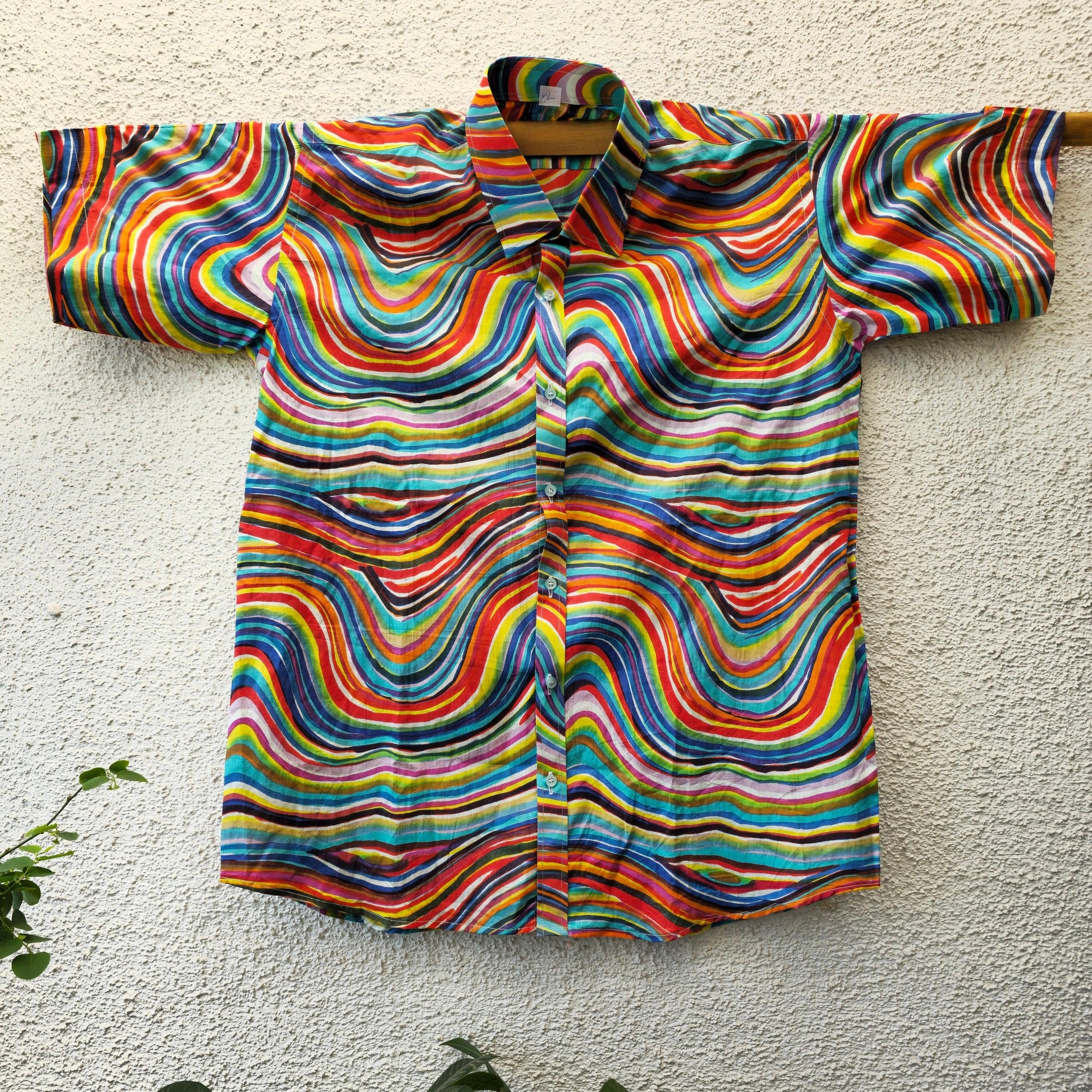 Rainbow Pattern Unisex Cotton Shirt