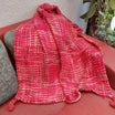 Red Acrylic Sofa Throw With Tassels