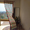 Red And Green Assamese Handloom Sheer Curtain