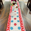 Red And Sky Blue Assamese Handloom Silk Table Runner
