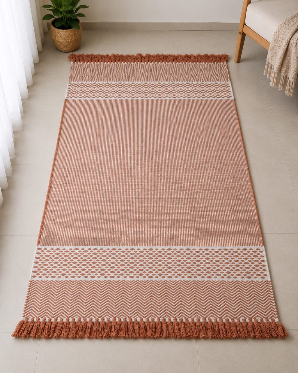Terracotta, Rust & Cream Rug