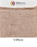 A close-up fabric swatch showing a textured woven material in a warm beige-pink tone, with the Varsaca logo at the top and the code V-PH-01 below on a white background.