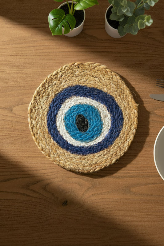 Varsaca Evil Eye Jute Table Mat