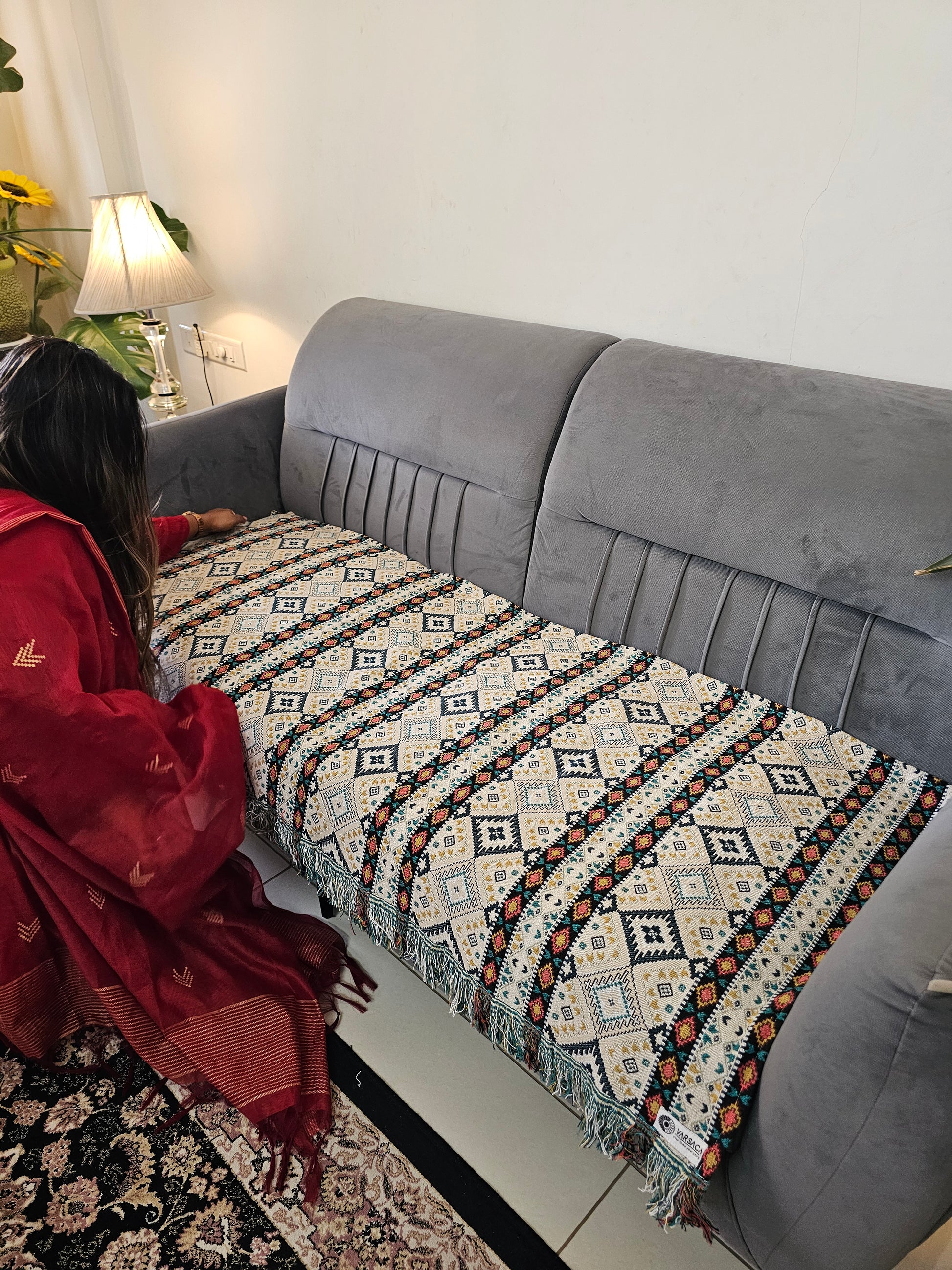 Varsaca Handloom Cotton Sofa Cover