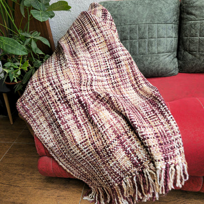 Wine-Colored Acrylic Sofa Throw