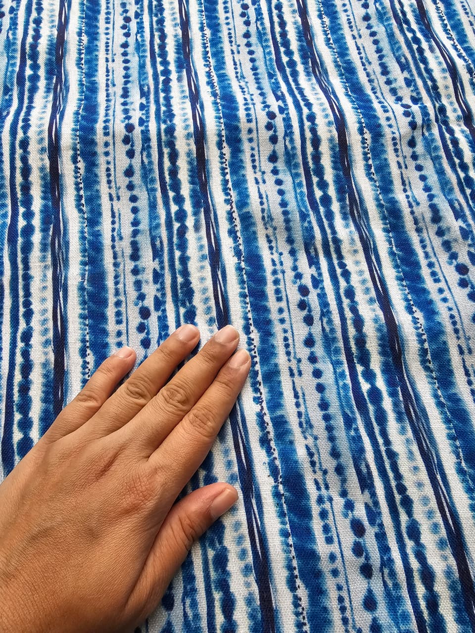 Indigo Stripe Cotton Table Cover | Handcrafted Printed Dining Table Cover