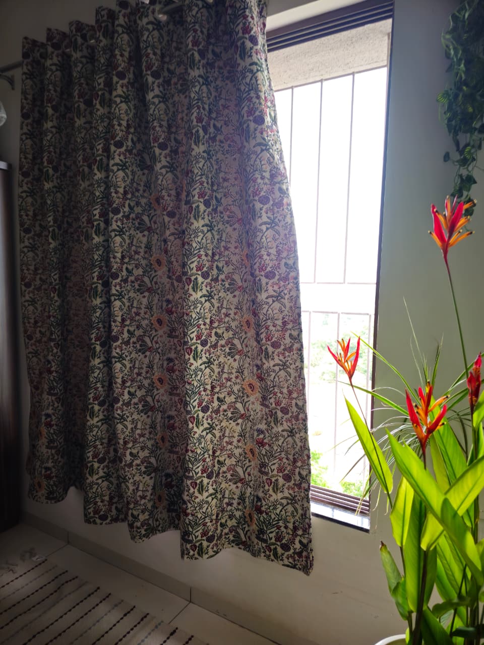 Wildflower Garden Thick Cotton Curtain | Premium Multicolour Floral Window Curtain