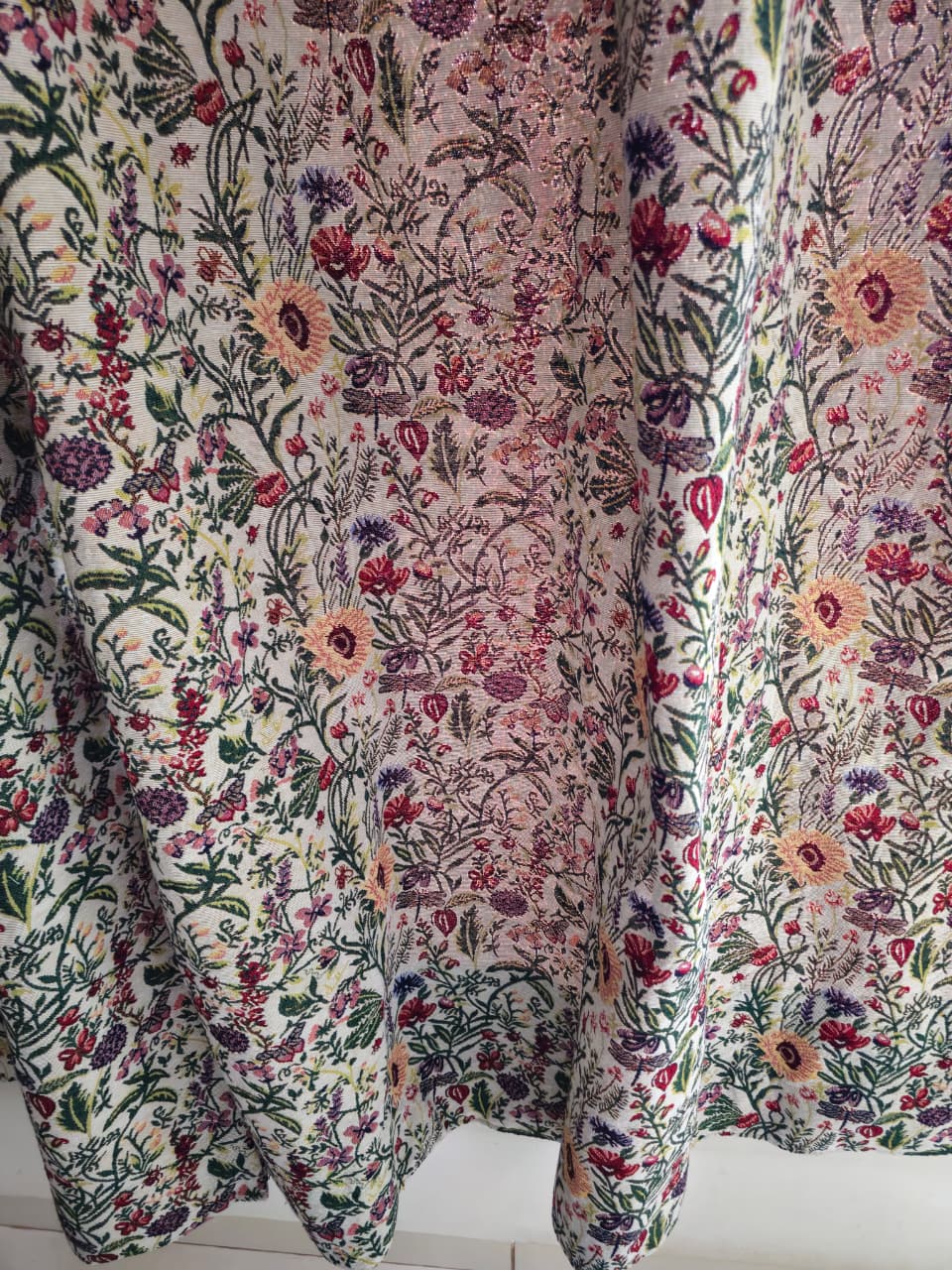 Wildflower Garden Thick Cotton Curtain | Premium Multicolour Floral Window Curtain