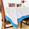 White And Blue 6 Seater Cotton Table Cover