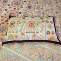 Pure Cotton White Multi Colour Bed Sheet With Brown Border