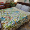 Tropical Print Kantha Work Bedcover