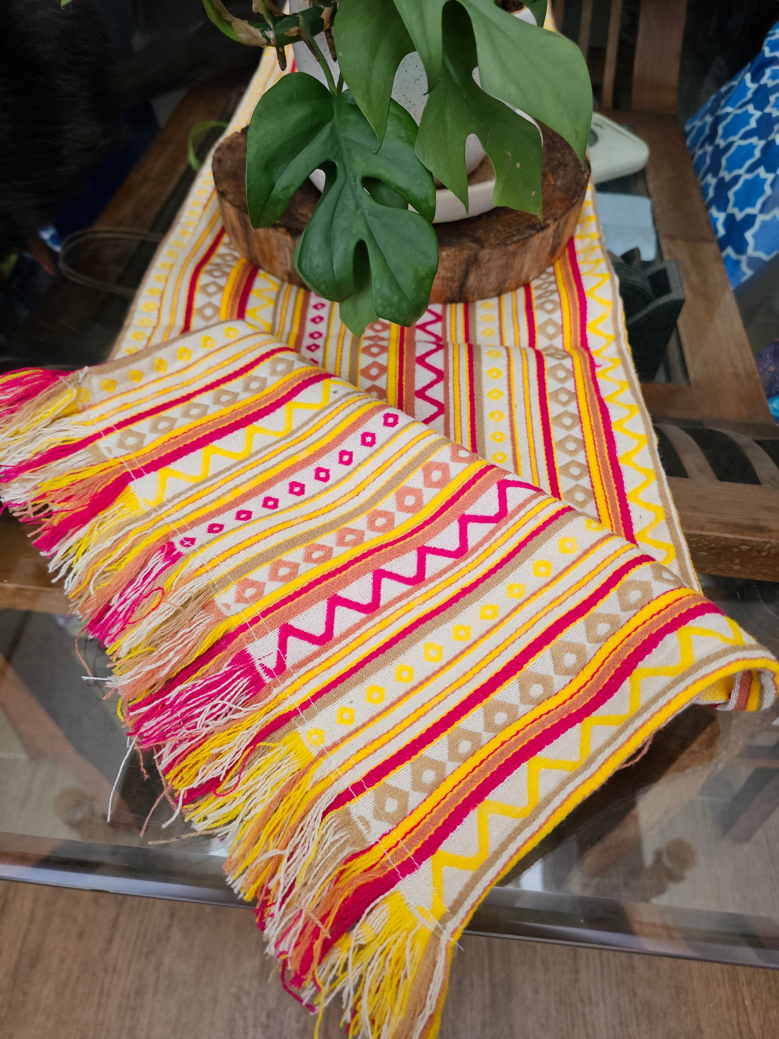 Yellow Cotton Table Runner