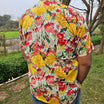 Yellow Floral Pattern Unisex Cotton Shirt