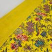 Yellow Kantha Work Floral Single Bedcover