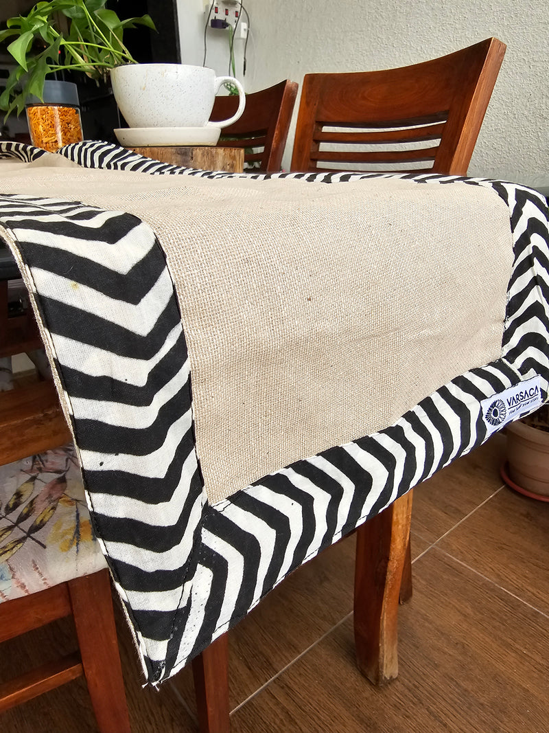 beige jute cotton table runner India