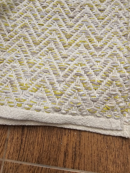beige textured table cover cotton jute