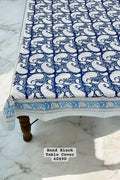 blue paisley table cover cotton