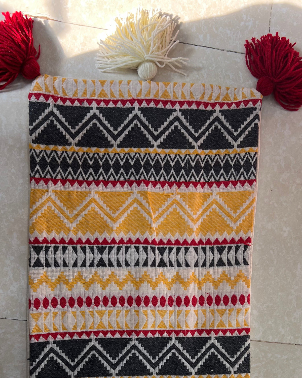 Boho Aztec Cotton Cushion Cover | Tasseled Tribal Pillow Case