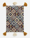 Boho Geometric Diamond Cotton Cushion Cover | Tasseled Pillow Case