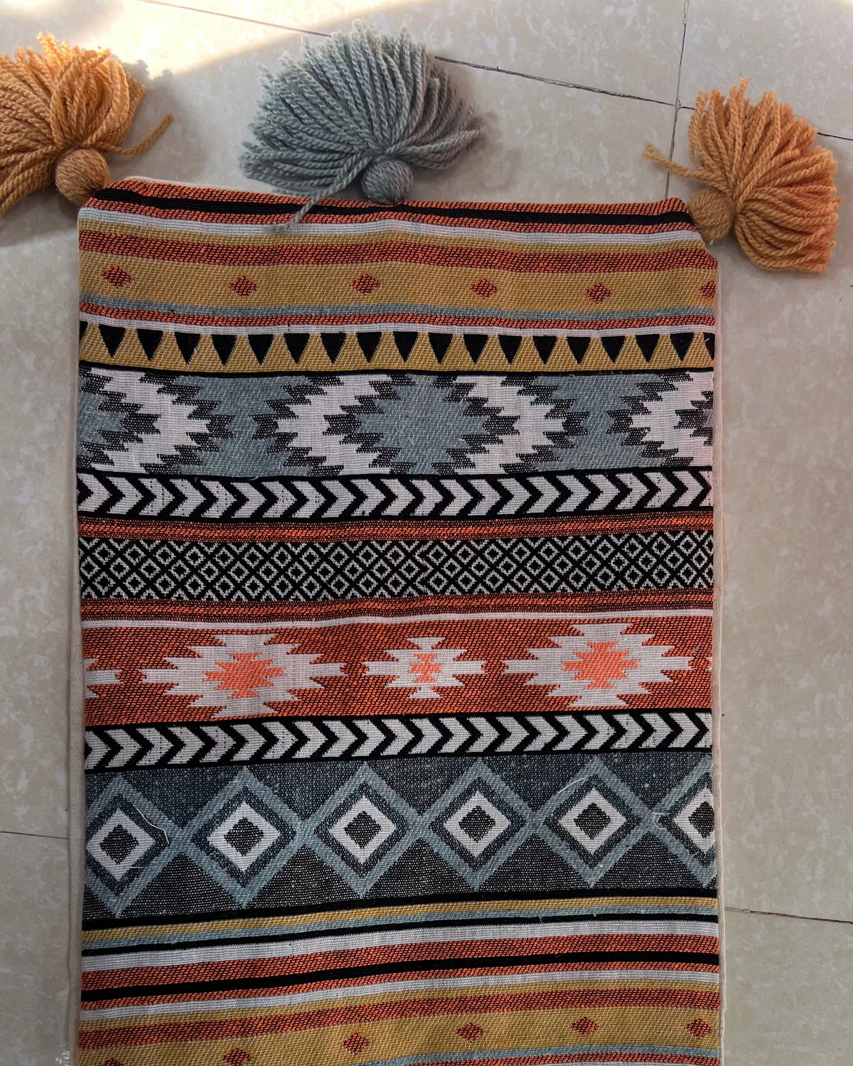 Boho Tribal Cotton Cushion Cover | Tasseled Geometric Pillow Case