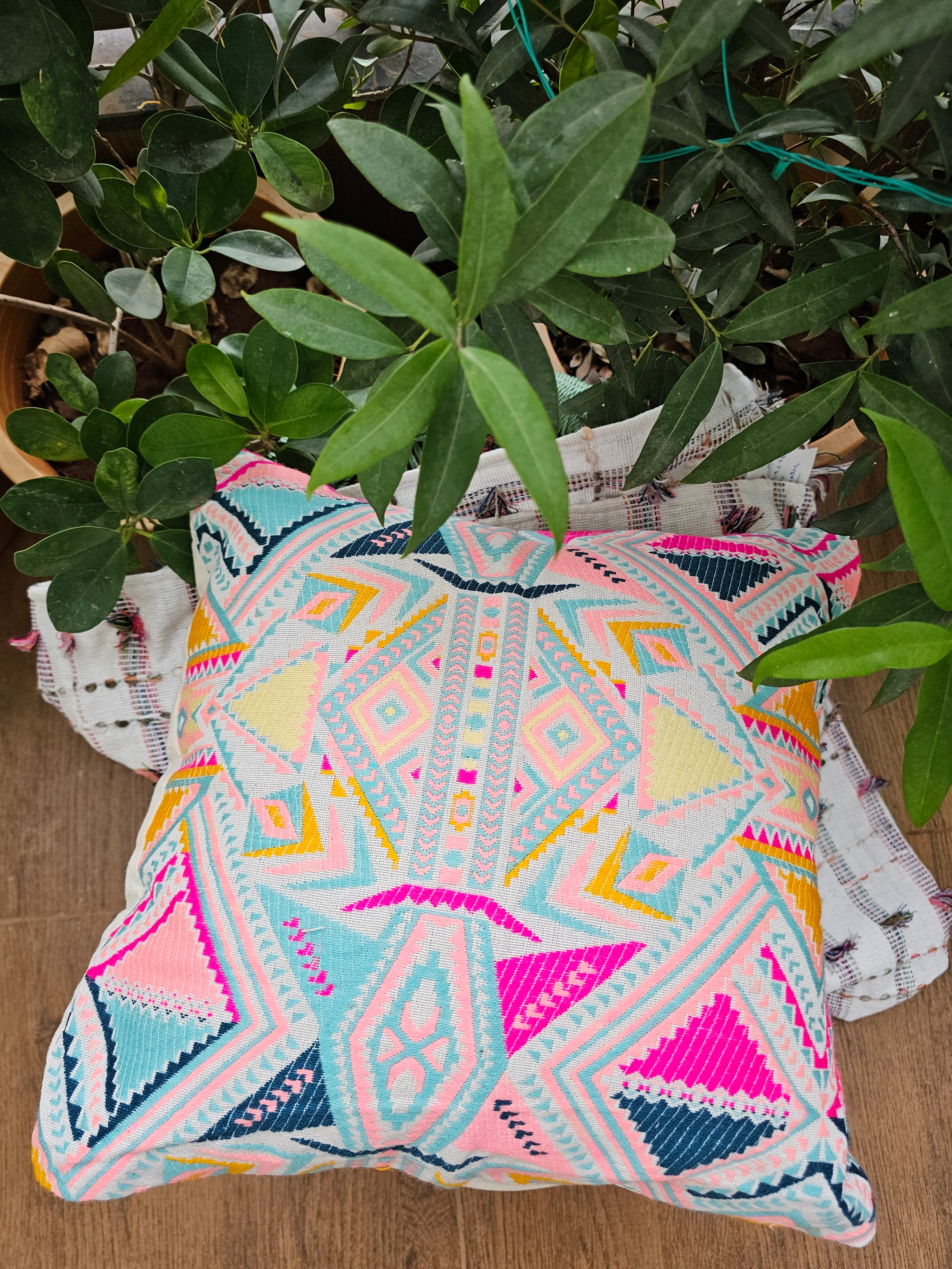 boho pastel throw pillow cover