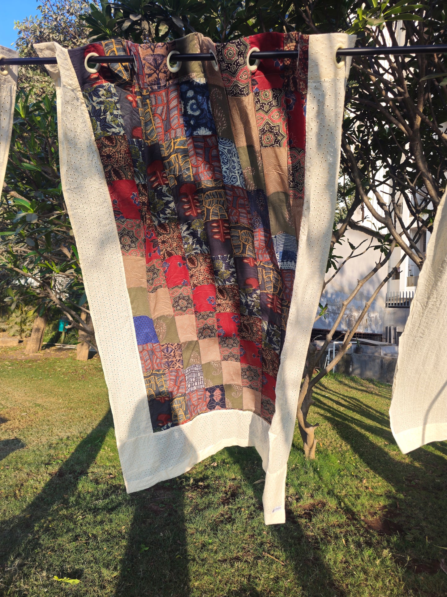 burgundy cotton drapes