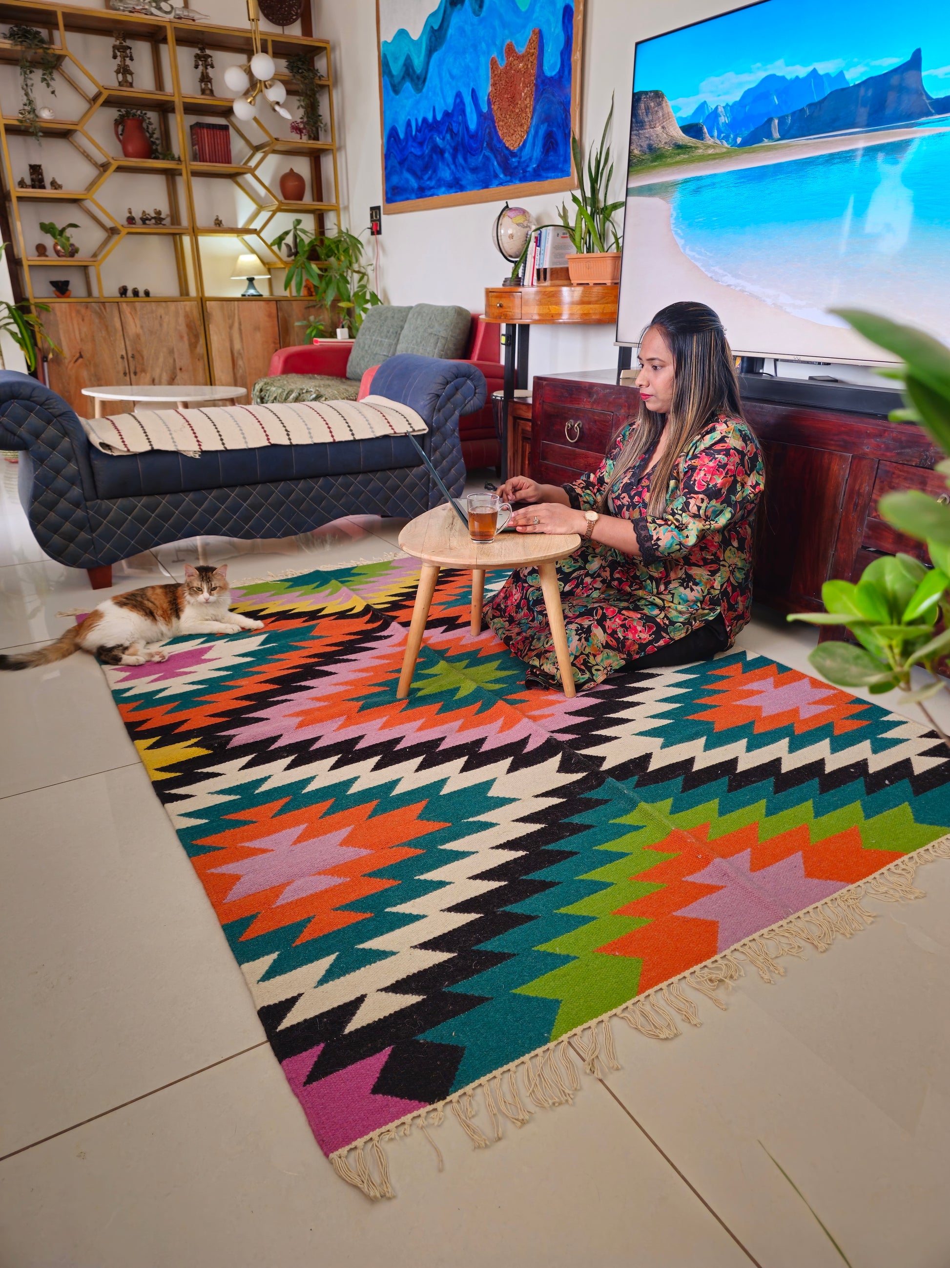 colorful wool rug