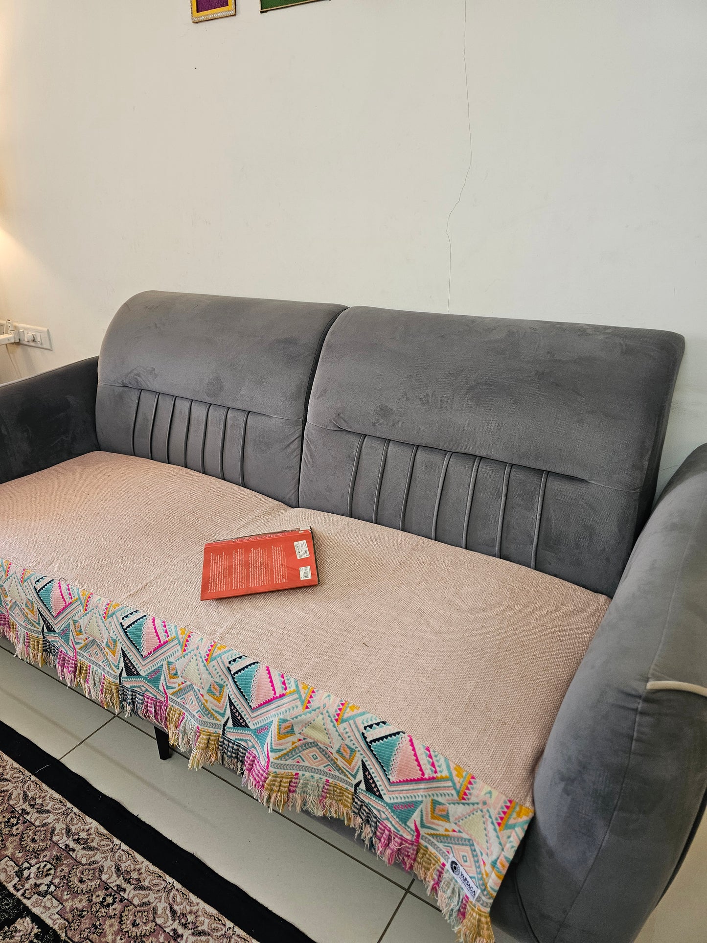 colourful border fringed cover