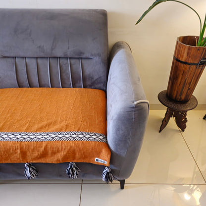 durable boho sofa cover with tassels