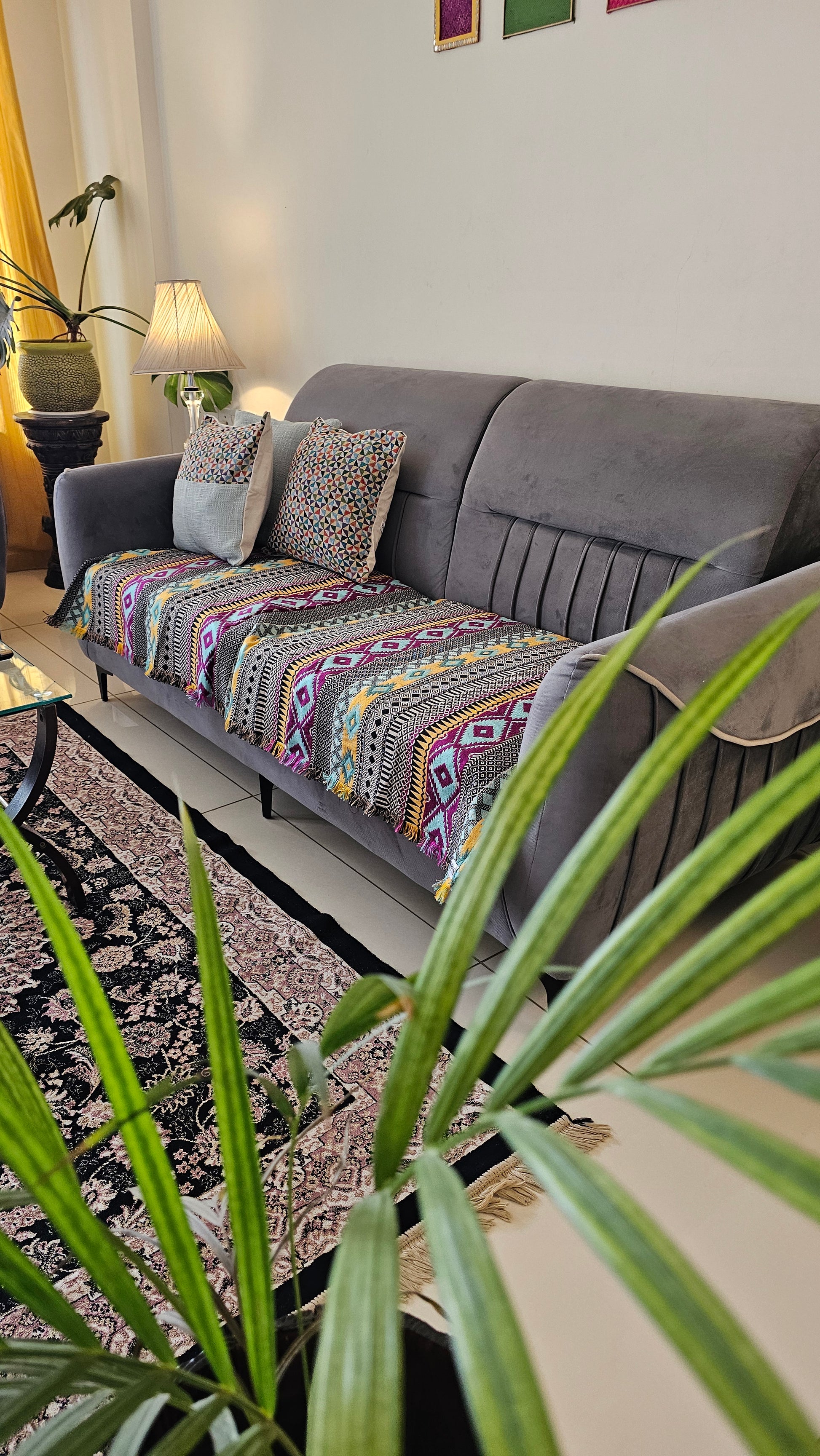 ethnic jacquard fabric sofa cover