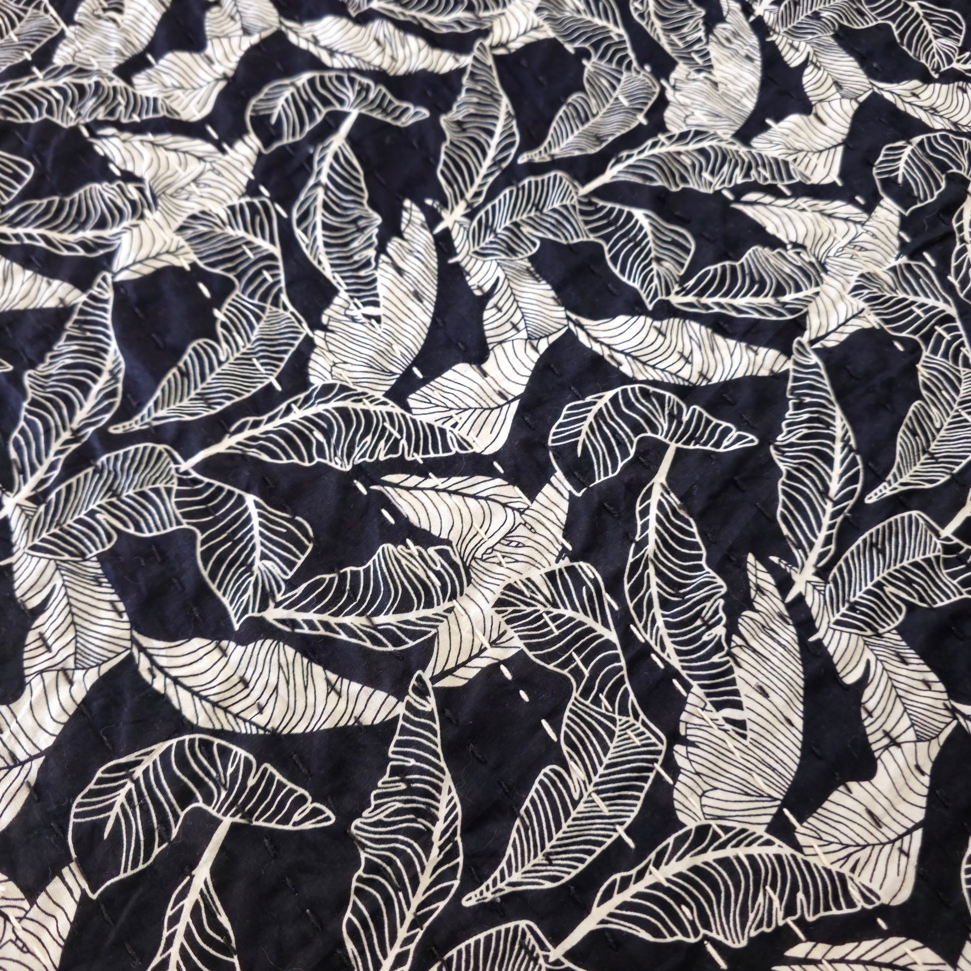 floral kantha bed cover