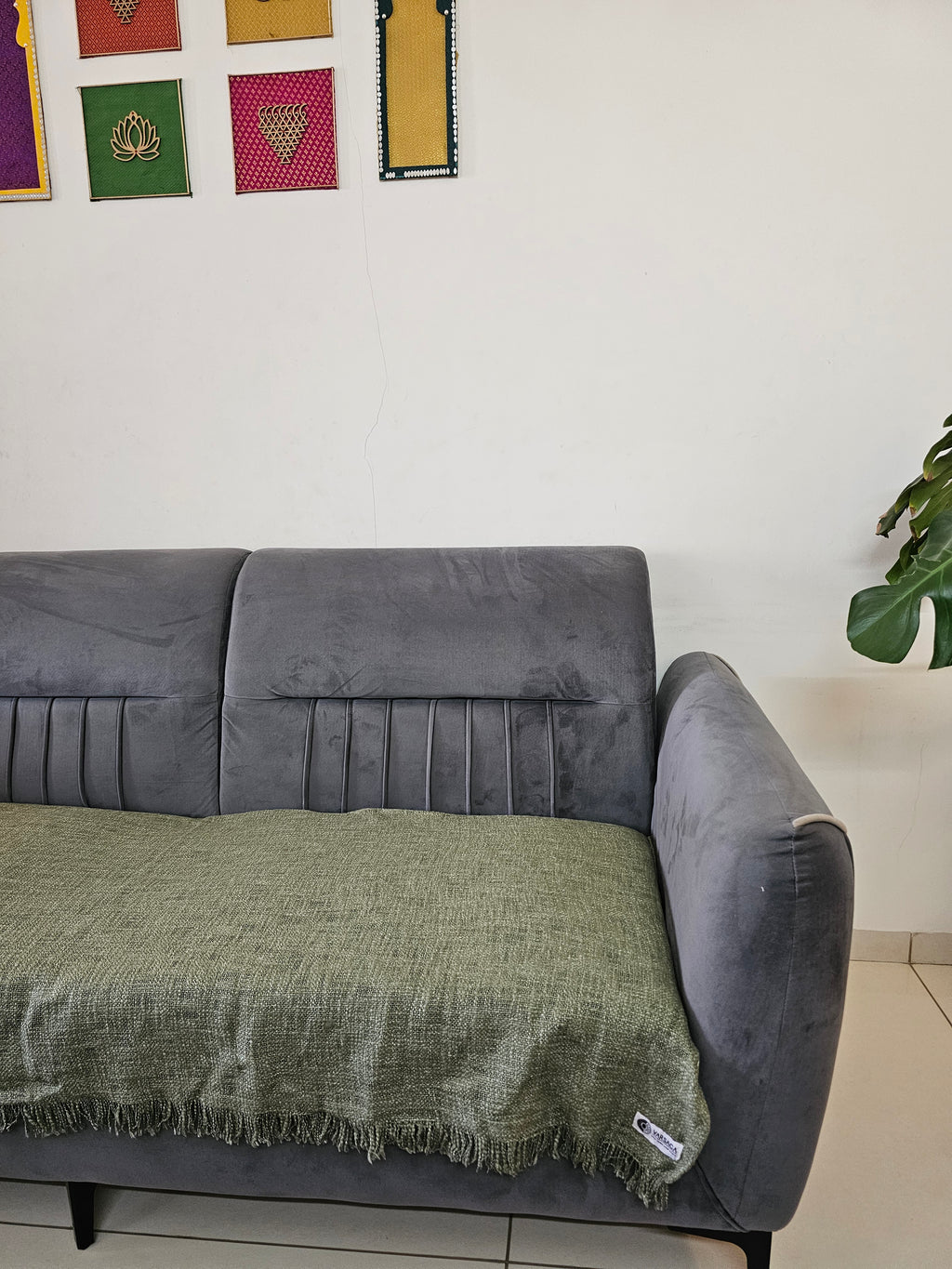 fringed sofa protector