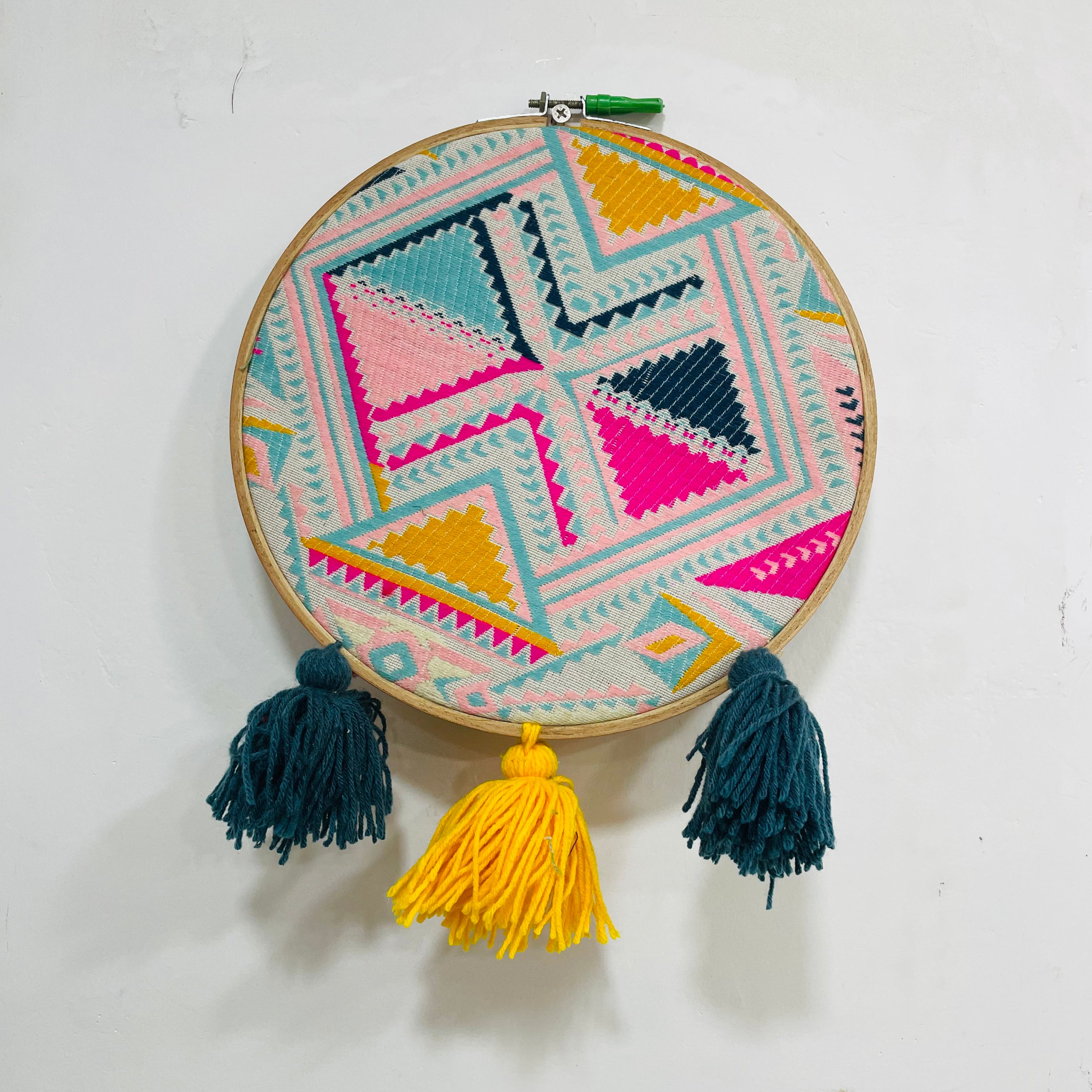 geometric jacquard wall hanging