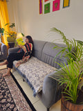 geometric sofa cover white grey blue