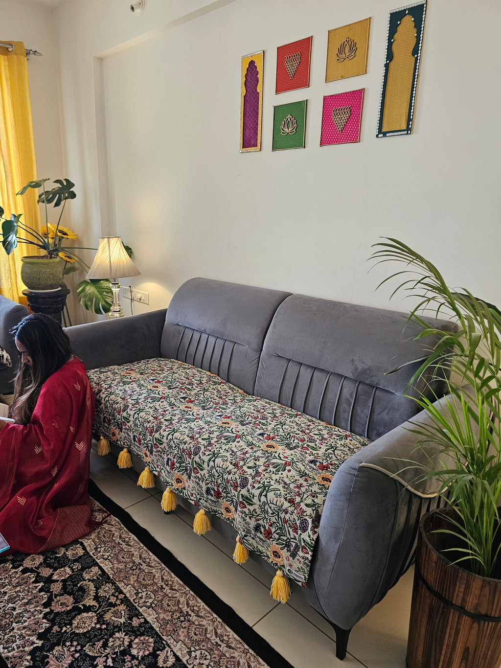 handloom floral sofa cover