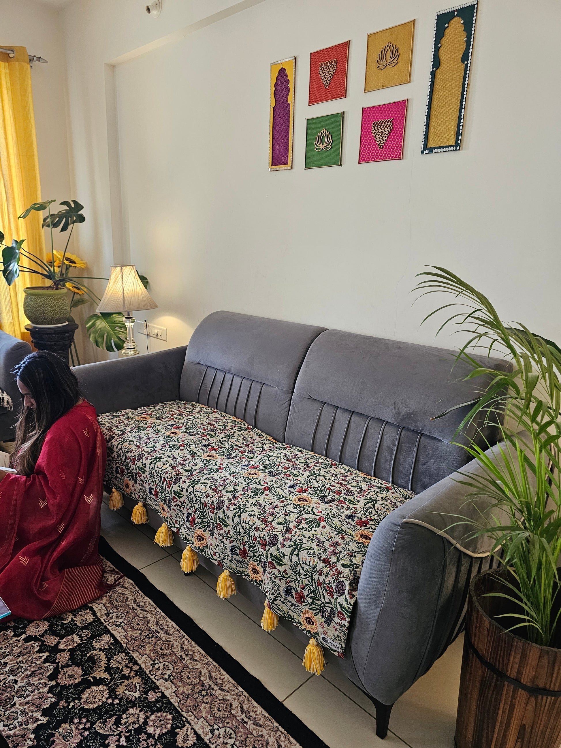 handloom floral sofa cover