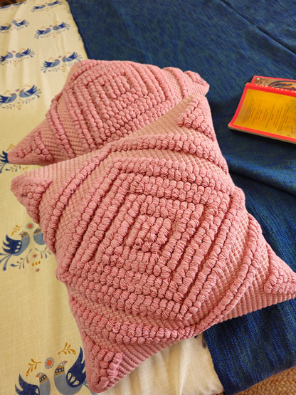 handmade pink throw pillow