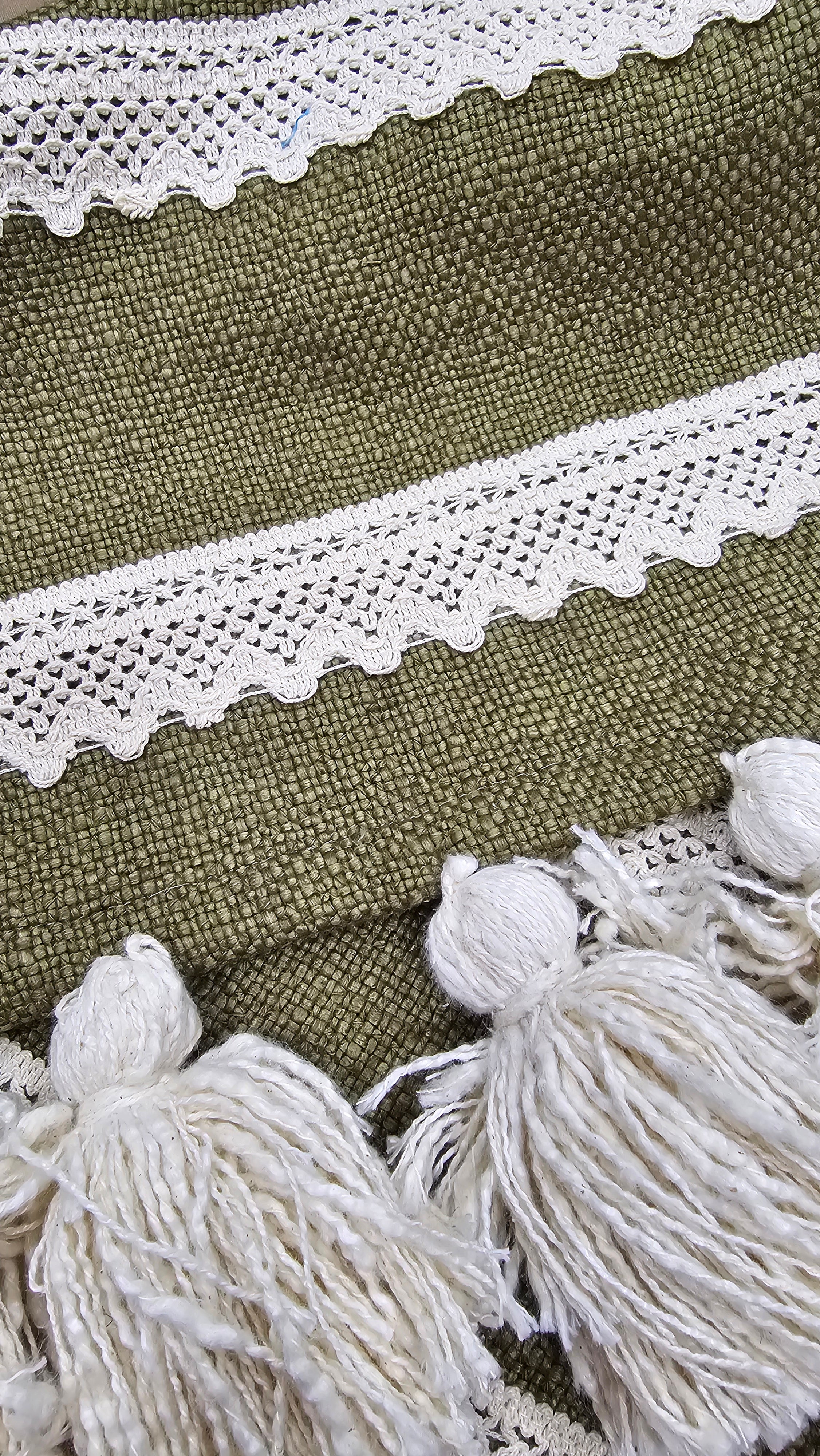 handwoven green table runner India