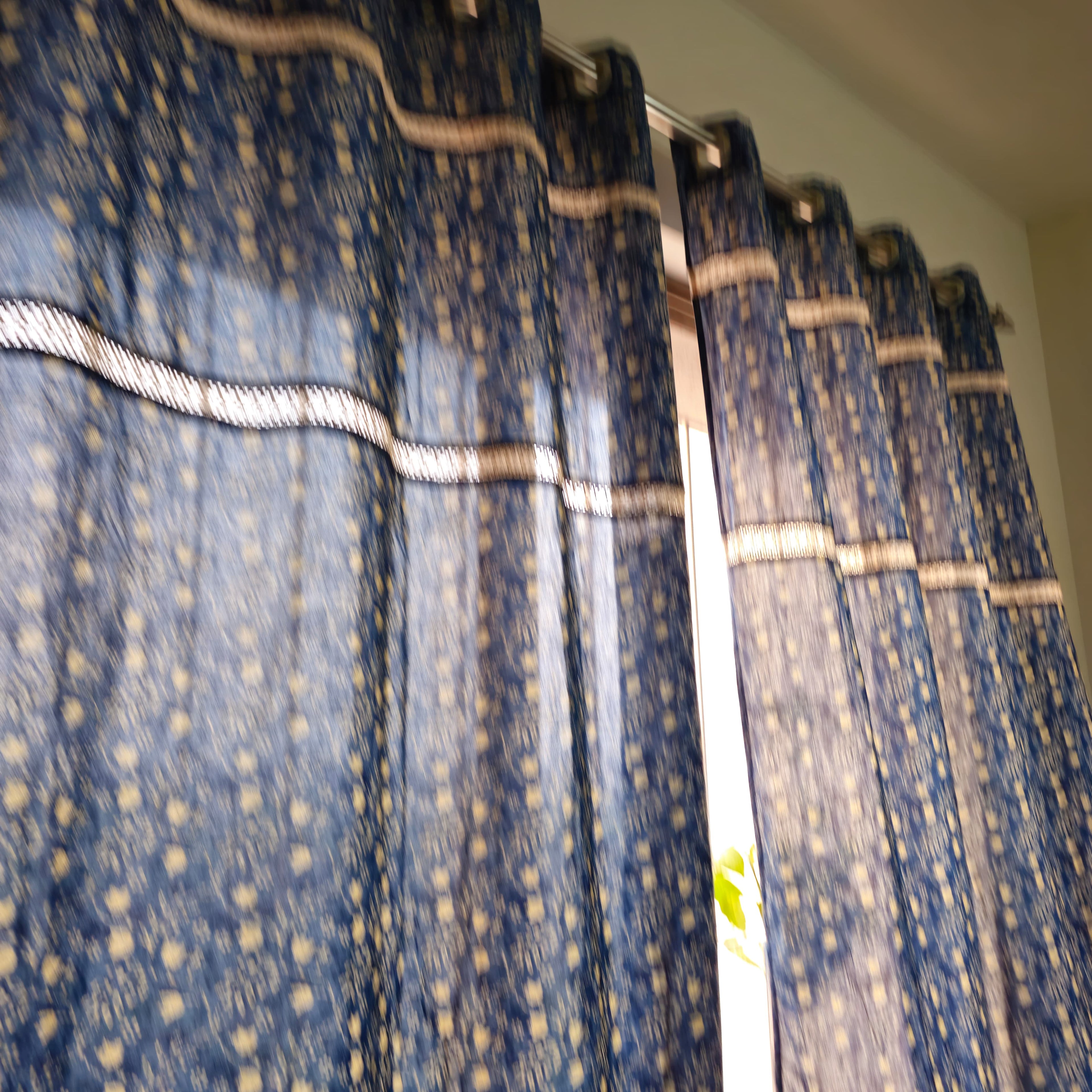 indigo block print curtains