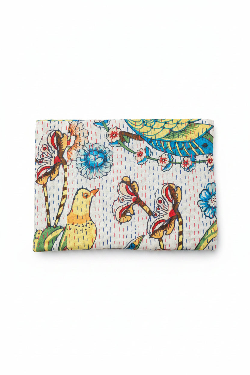 indigo blossom kantha cotton padded laptop sleeve
