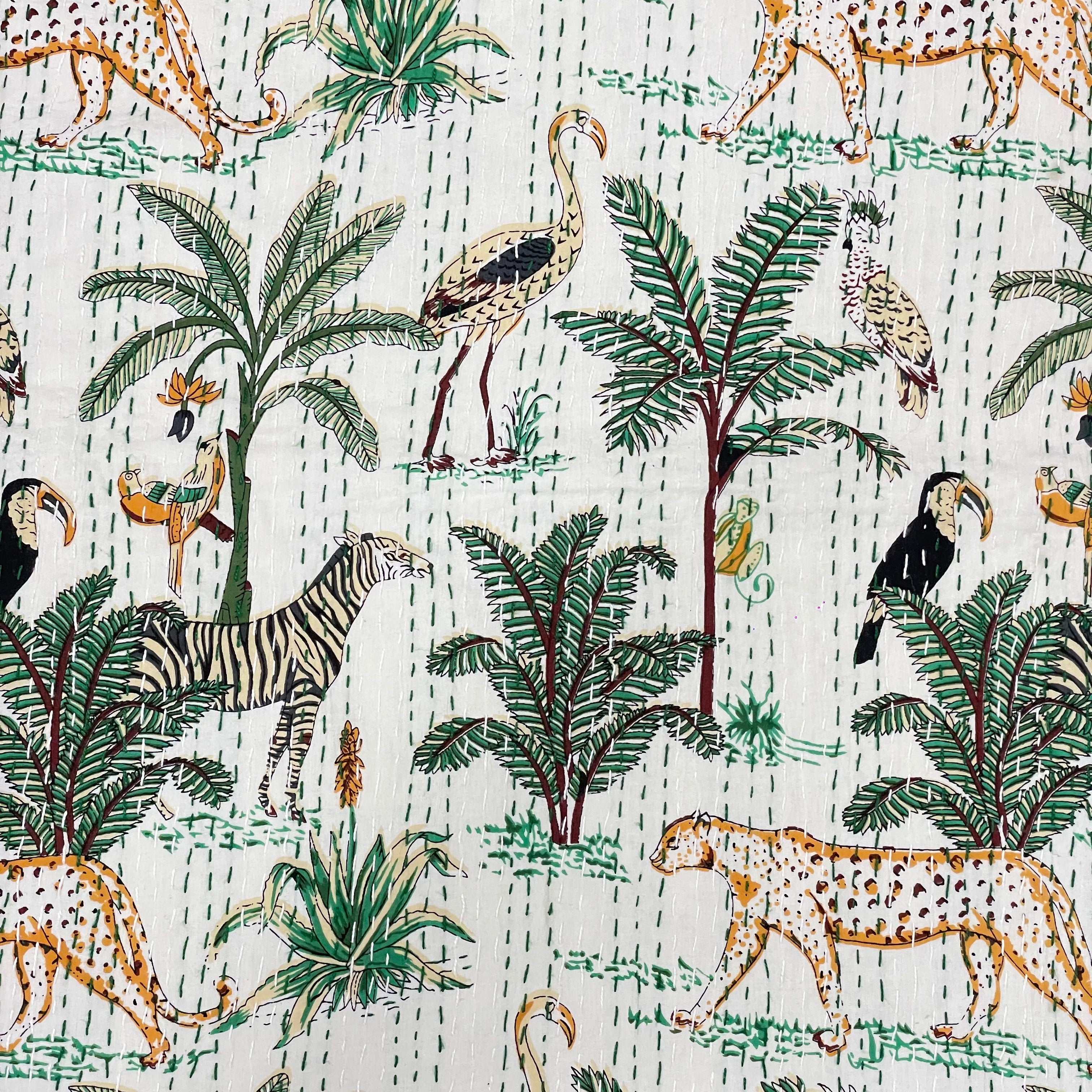 jungle motif bedcover