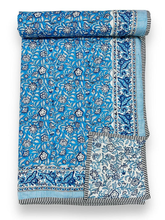 light blue reversible cotton dohar