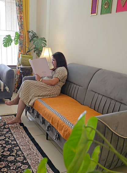 machine washable jute cotton sofa throw