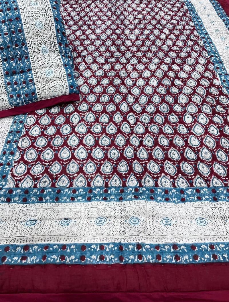 maroon cotton quilt