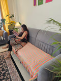 multicolour wavy sofa cover
