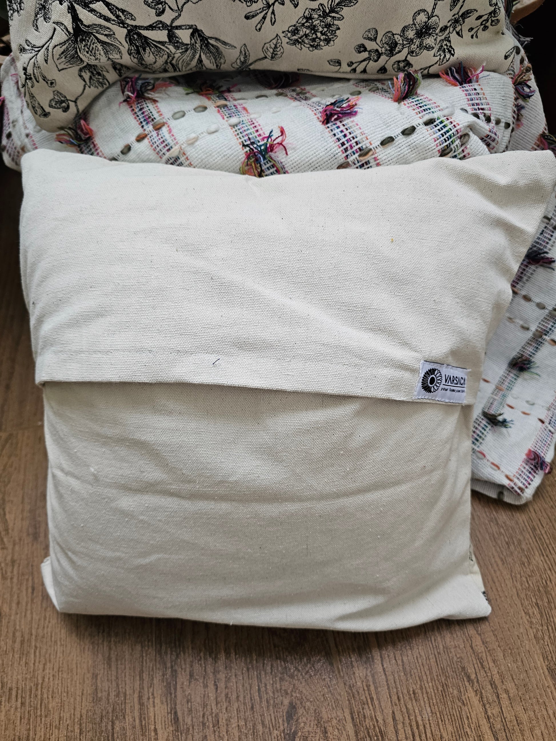 neutral boho living room cushions