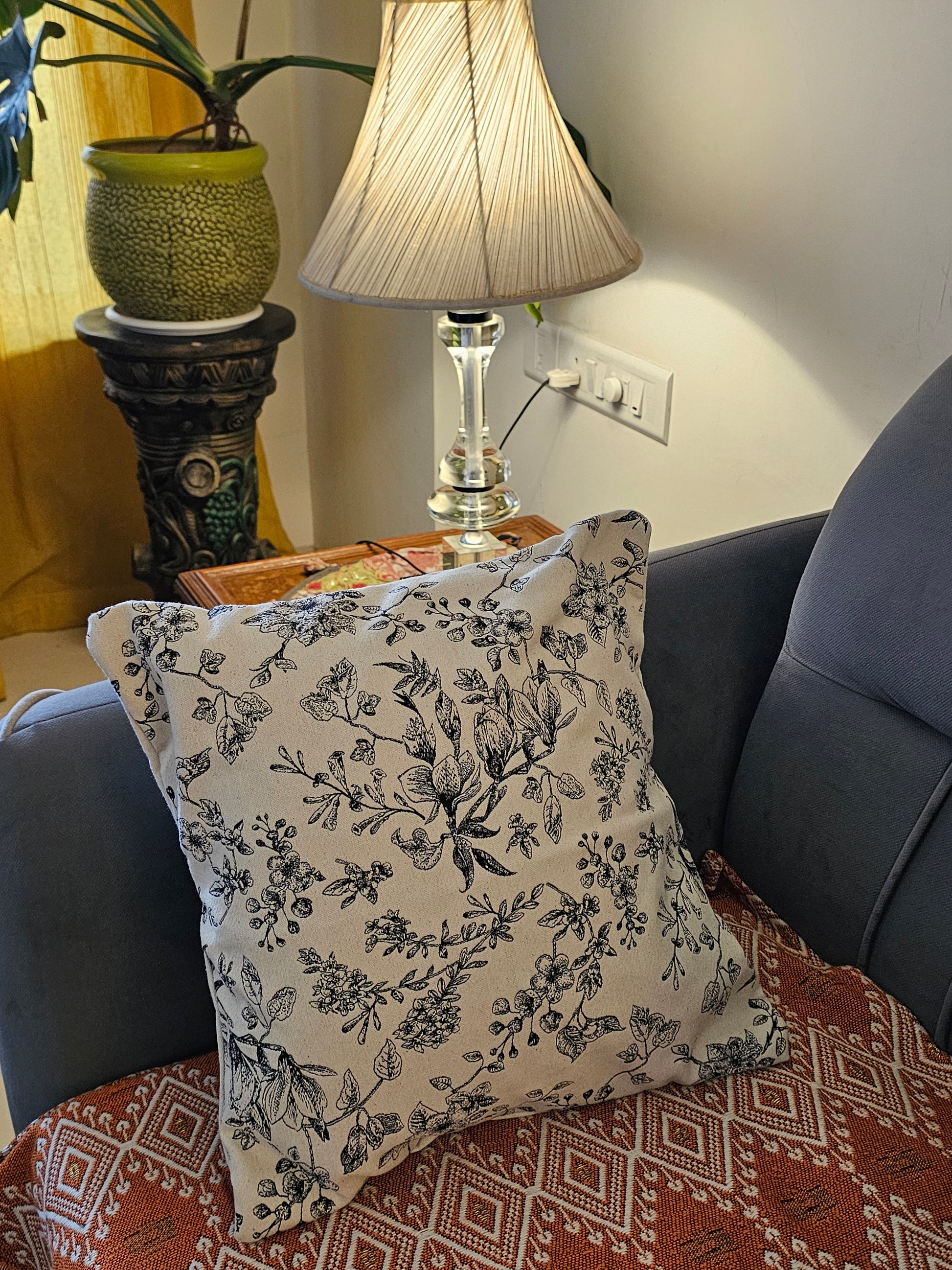 off-white cotton cushion cover
