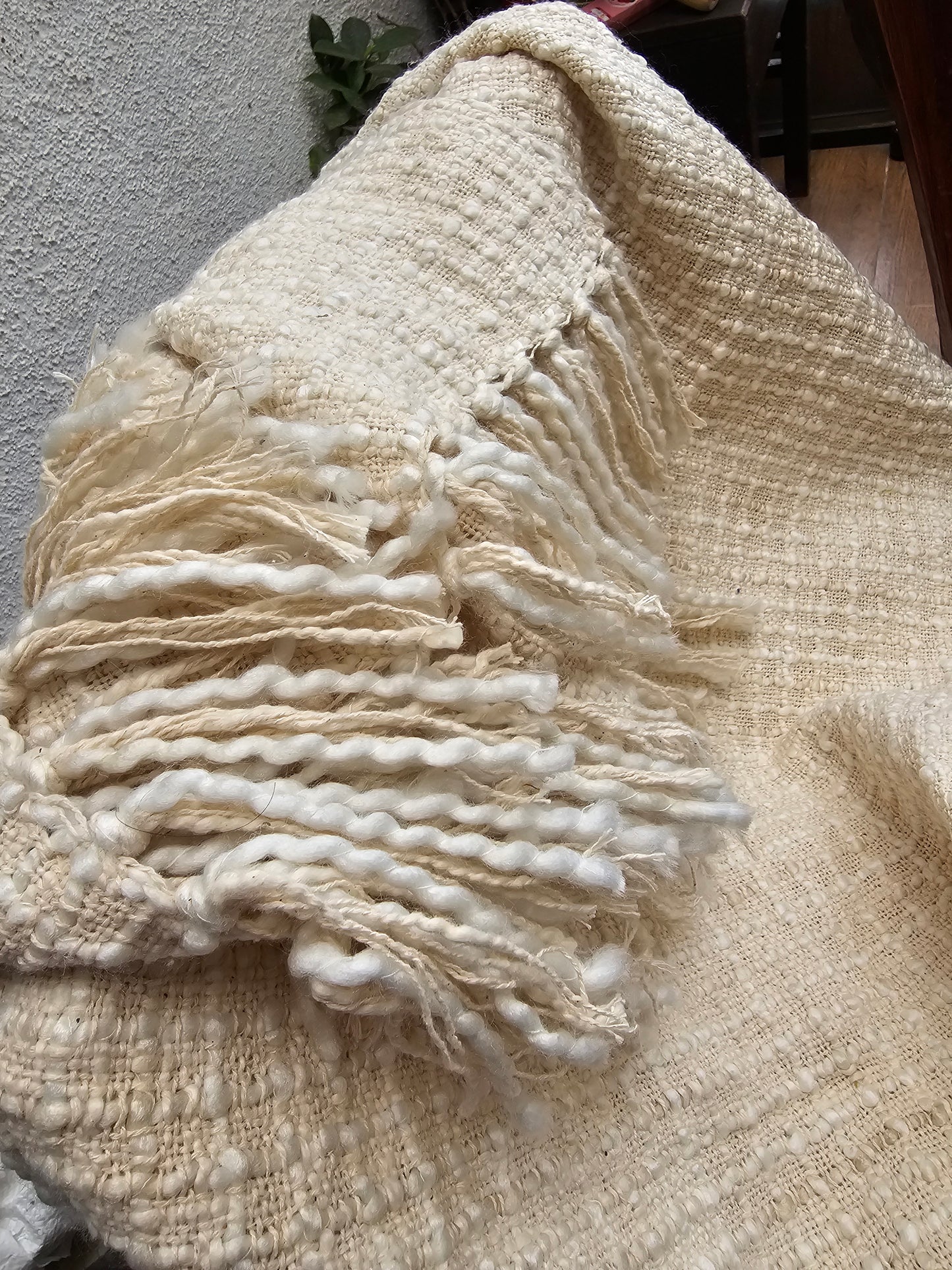 off white boho sofa throw